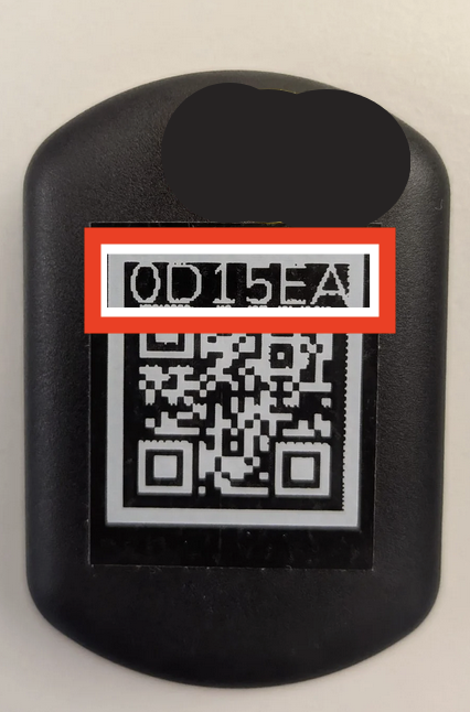 Sensor ID shown on the back of the sensor